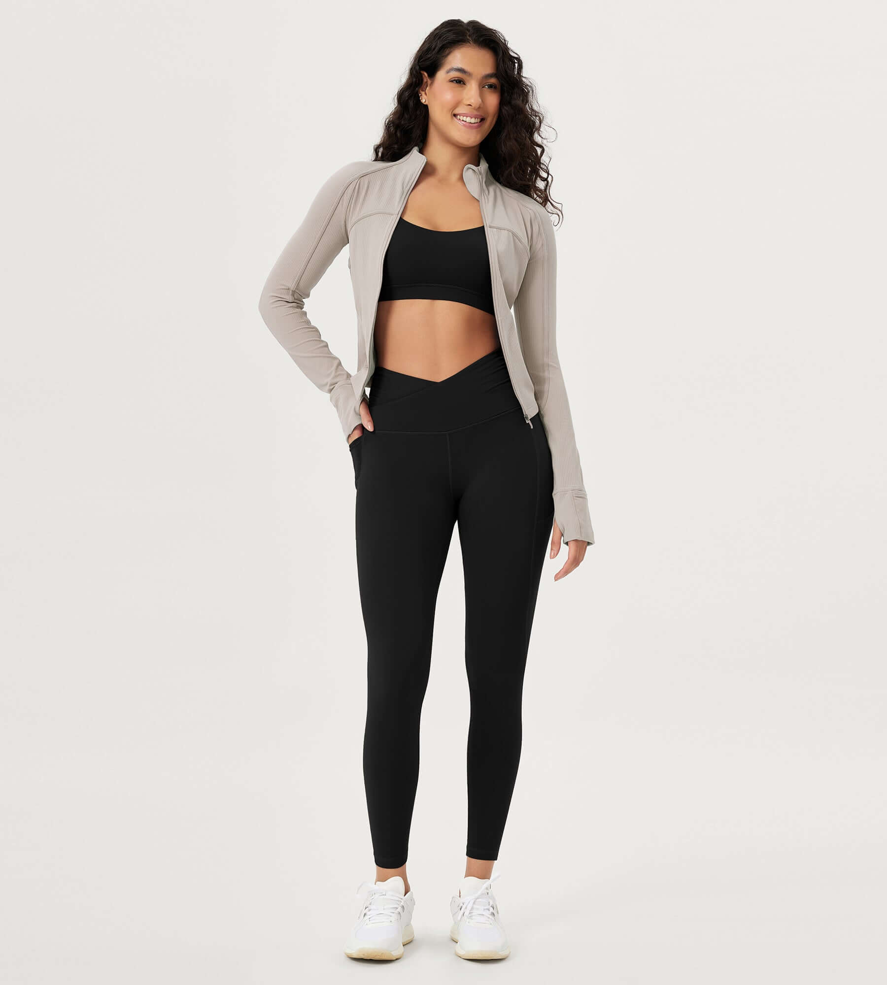 25 / 28 Gathered Crossover Lounge Yoga Leggings with Pockets - ododos