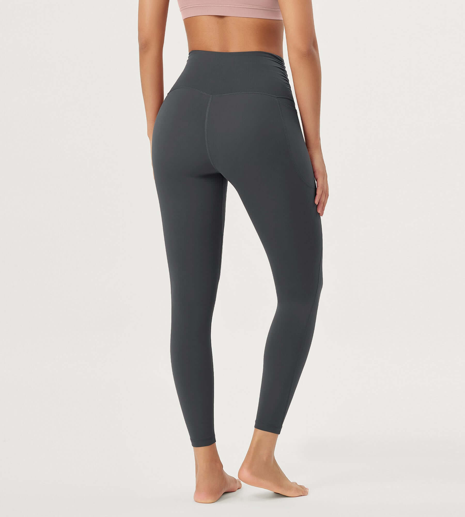 25 / 28 Gathered Crossover Lounge Yoga Leggings with Pockets - ododos