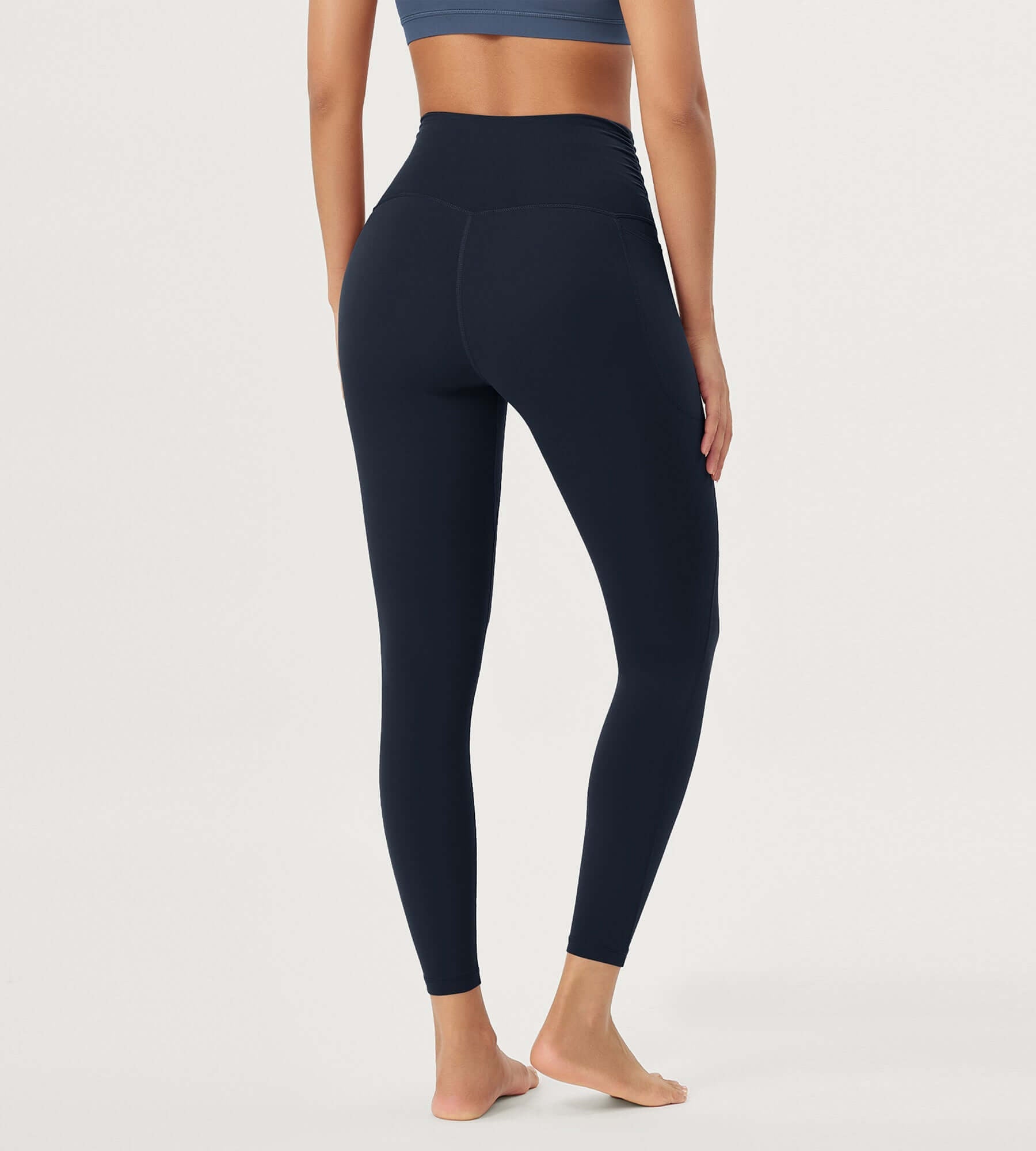 25 / 28 Gathered Crossover Lounge Yoga Leggings with Pockets - ododos