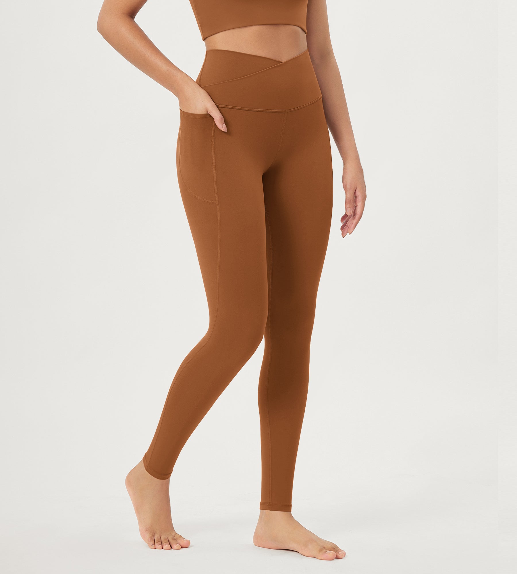 28 Crossover V High Wasit Lounge Leggings with Pockets - ododos