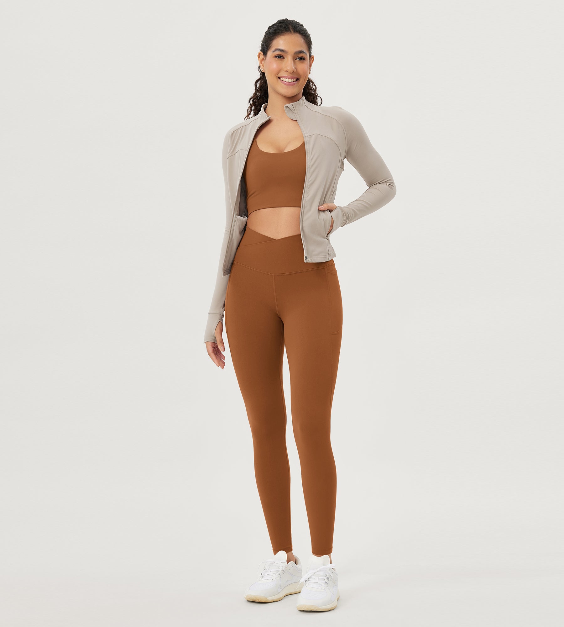 28" Crossover V High Wasit Lounge Leggings with Pockets - ododos