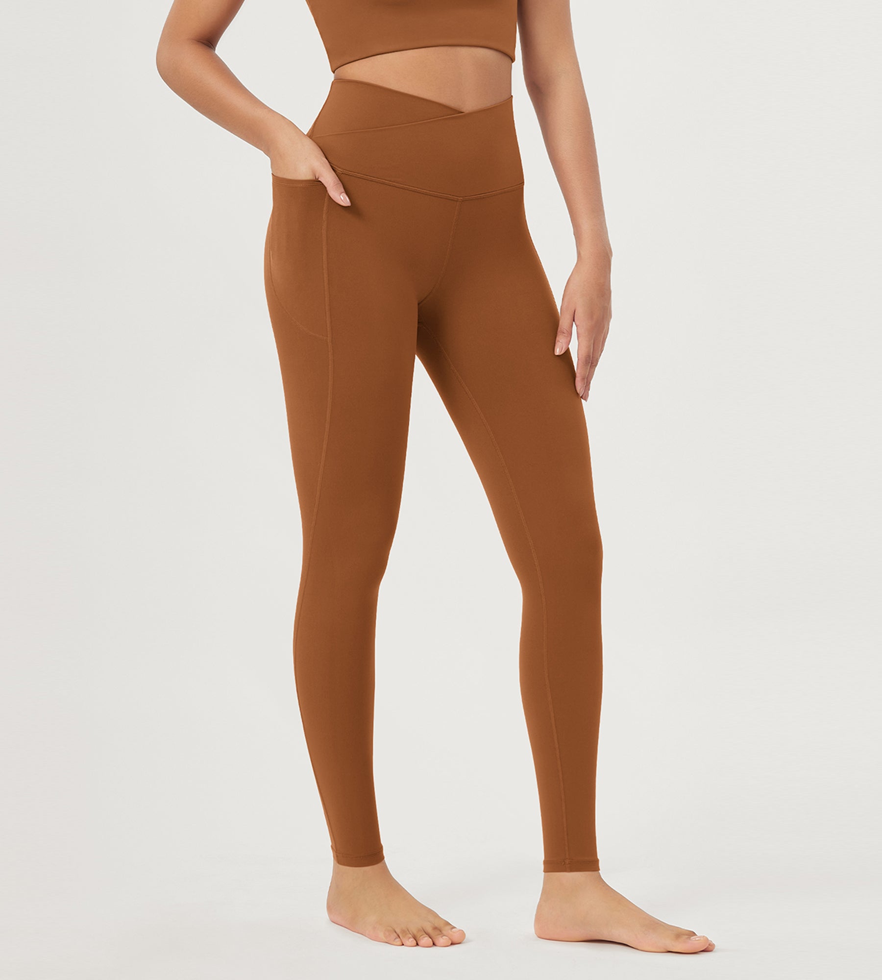 28 Crossover V High Wasit Lounge Leggings with Pockets - ododos