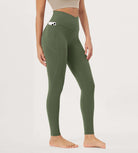 25"/28" Crossover 7/8 V High Wasit Lounge Leggings with Pockets 28" Inseam Dark Olive - ododos