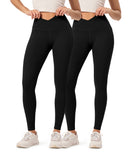 2-Pack 28" ODCLOUD Crossover Lounge Yoga Waist Leggings with Pockets - ododos