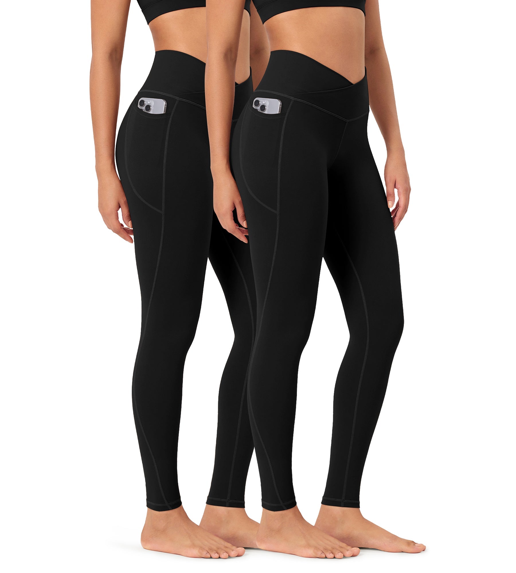2-Pack 28 ODCLOUD Crossover Lounge Yoga Waist Leggings with Pockets - ododos