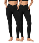 2-Pack 28" ODCLOUD Crossover Lounge Yoga Waist Leggings with Pockets - ododos