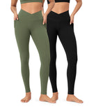 2-Pack 28" ODCLOUD Crossover Lounge Yoga Waist Leggings with Pockets - ododos