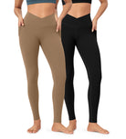 2-Pack 28" ODCLOUD Crossover Lounge Yoga Waist Leggings with Pockets - ododos