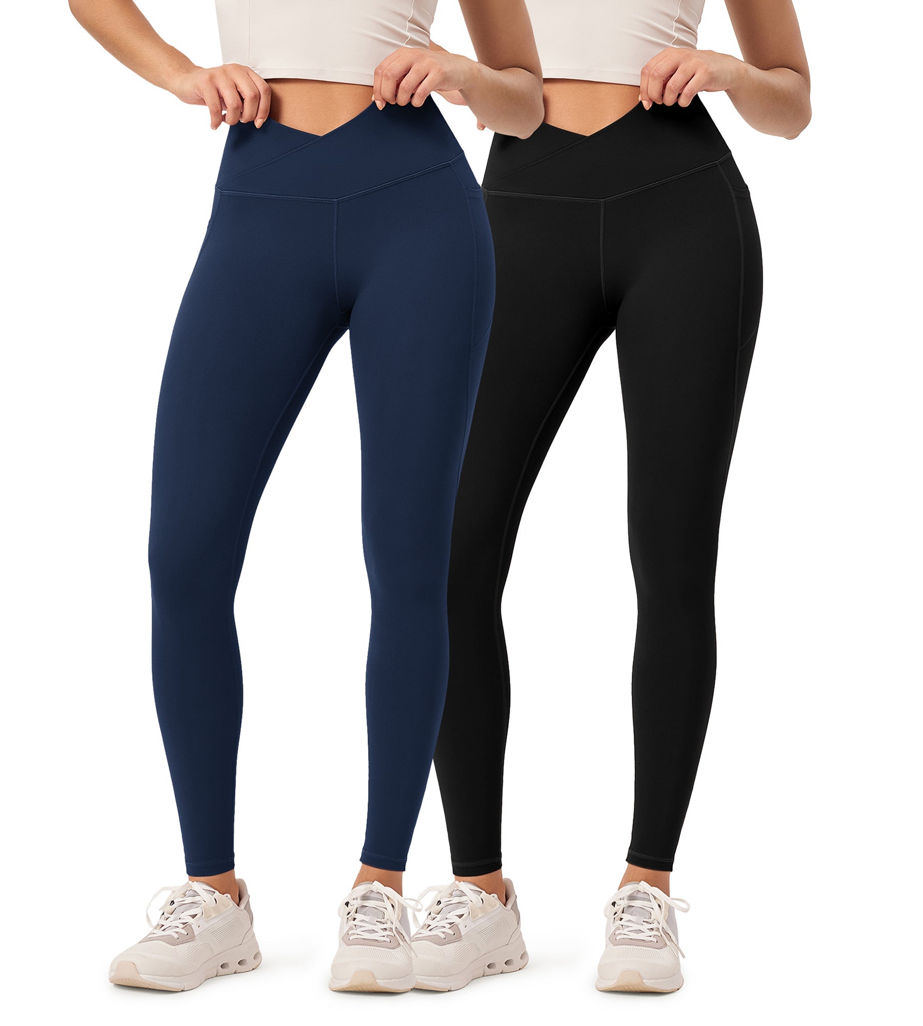 2-Pack 28 ODCLOUD Crossover Lounge Yoga Waist Leggings with Pockets - ododos