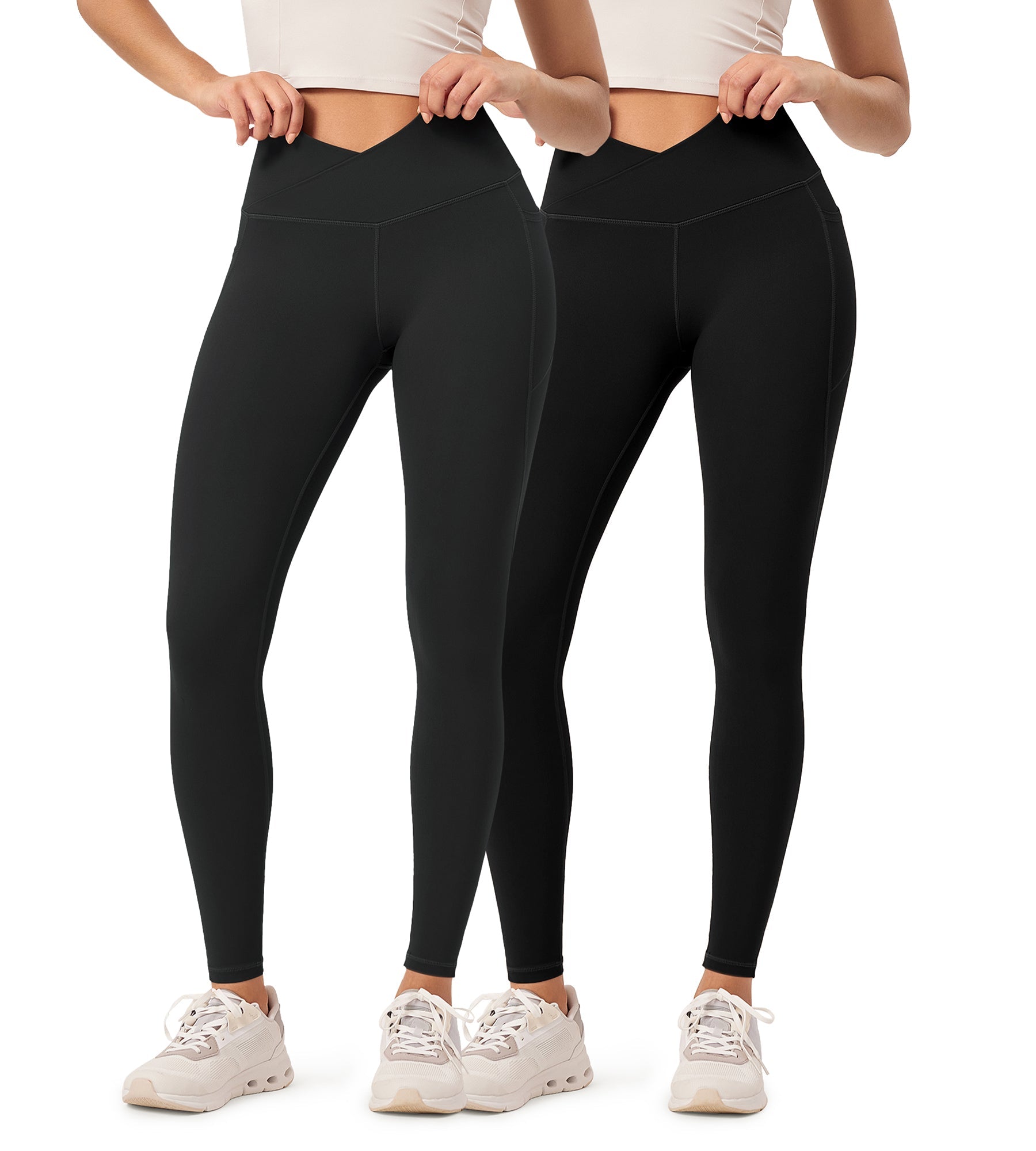 2-Pack 28 ODCLOUD Crossover Lounge Yoga Waist Leggings with Pockets - ododos