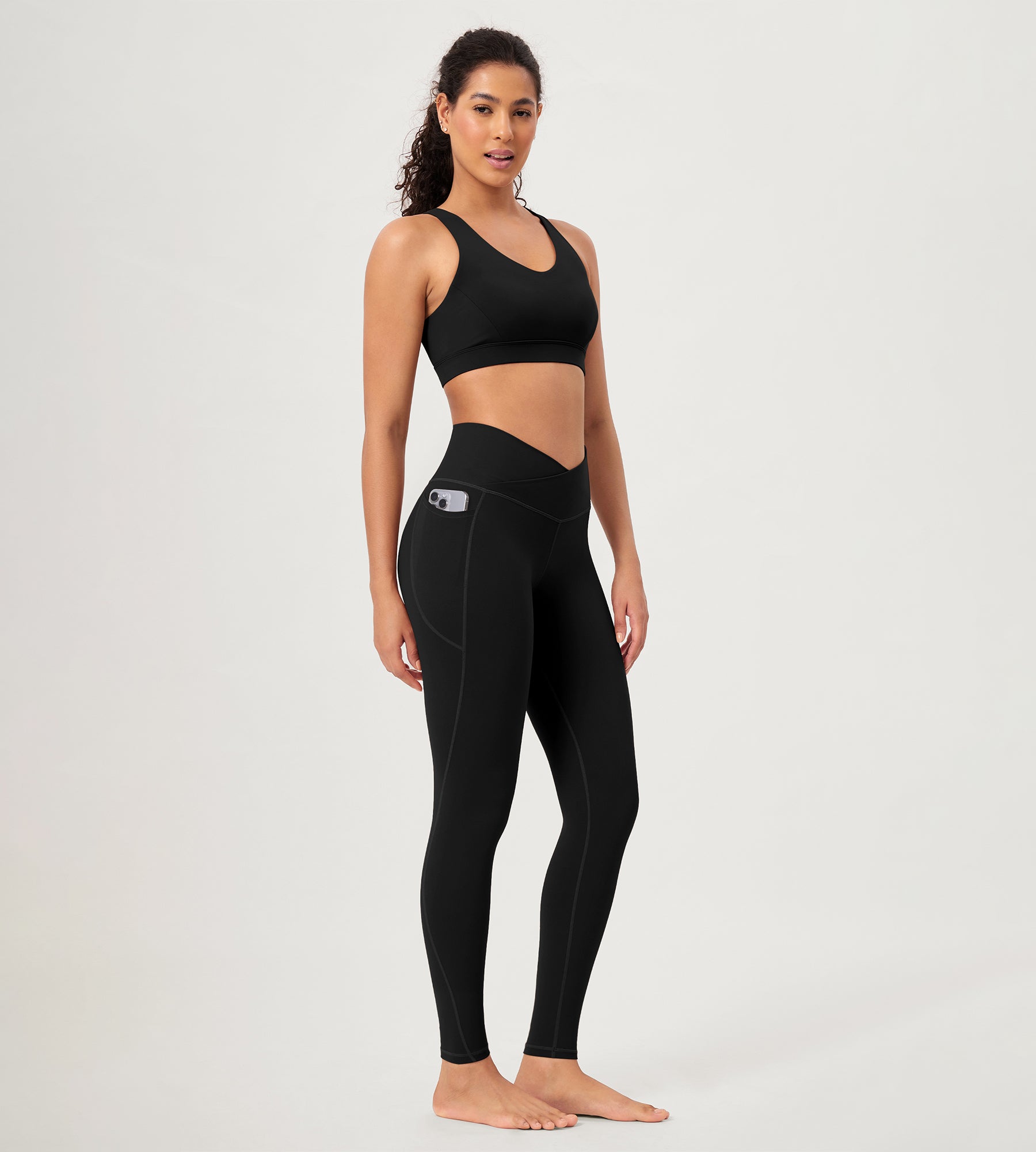 2-Pack 28" ODCLOUD Crossover Lounge Yoga Waist Leggings with Pockets - ododos