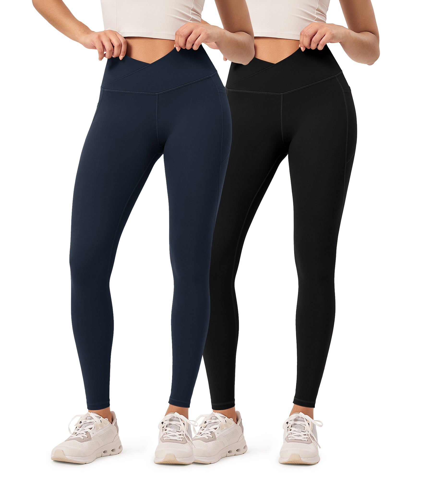 2-Pack 28 ODCLOUD Crossover Lounge Yoga Waist Leggings with Pockets - ododos