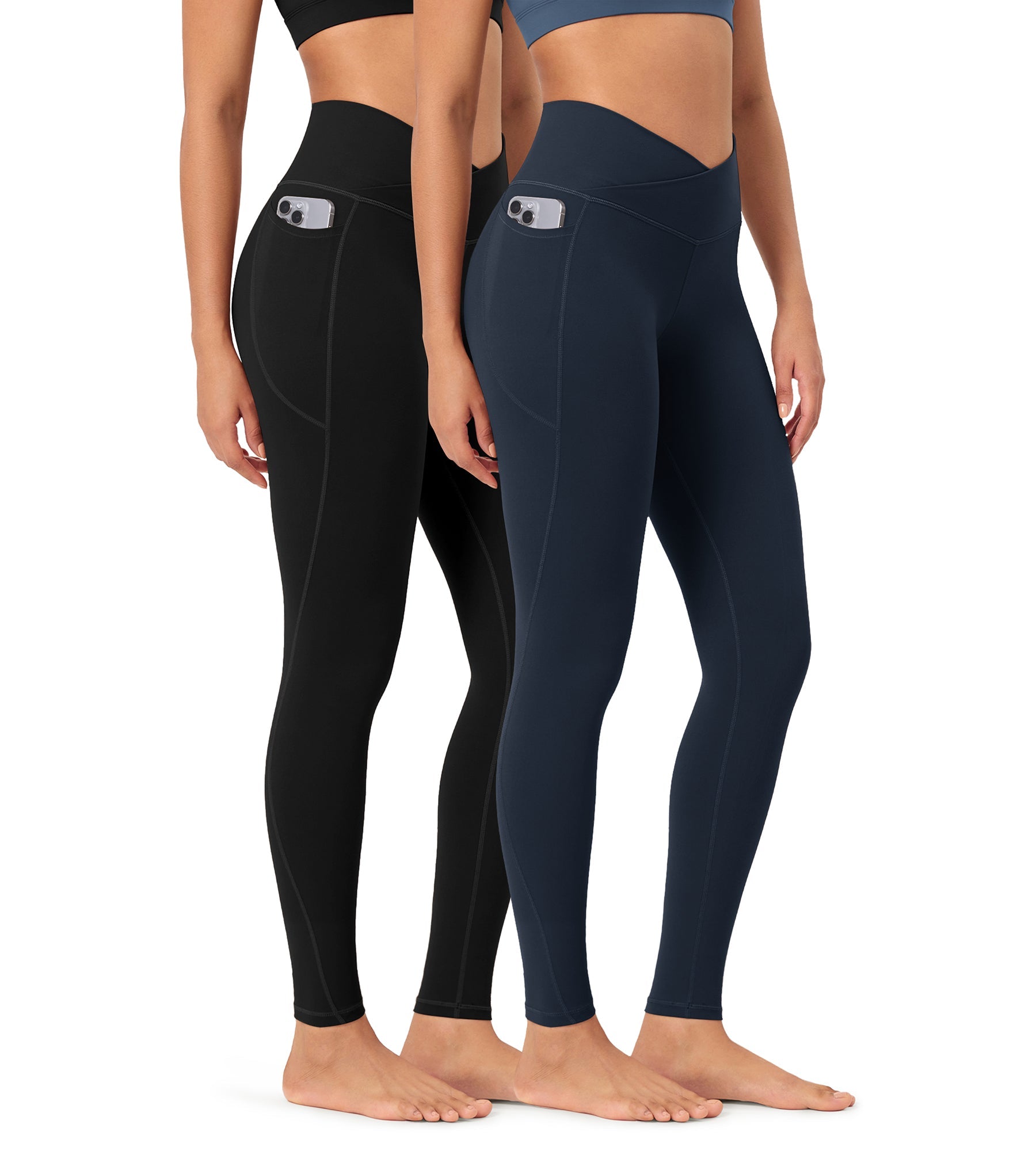 2-Pack 28 ODCLOUD Crossover Lounge Yoga Waist Leggings with Pockets - ododos