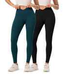 2-Pack 28" ODCLOUD Crossover Lounge Yoga Waist Leggings with Pockets - ododos