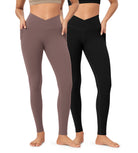 2-Pack 28" ODCLOUD Crossover Lounge Yoga Waist Leggings with Pockets - ododos