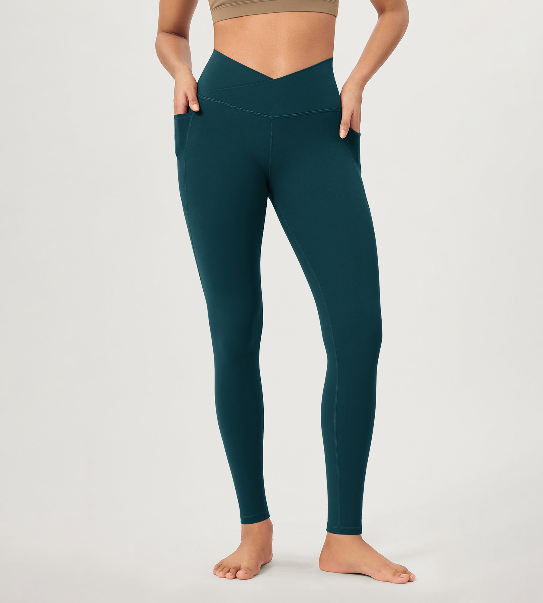 28 ODCLOUD Crossover Lounge Yoga Waist Leggings with Pockets - ododos