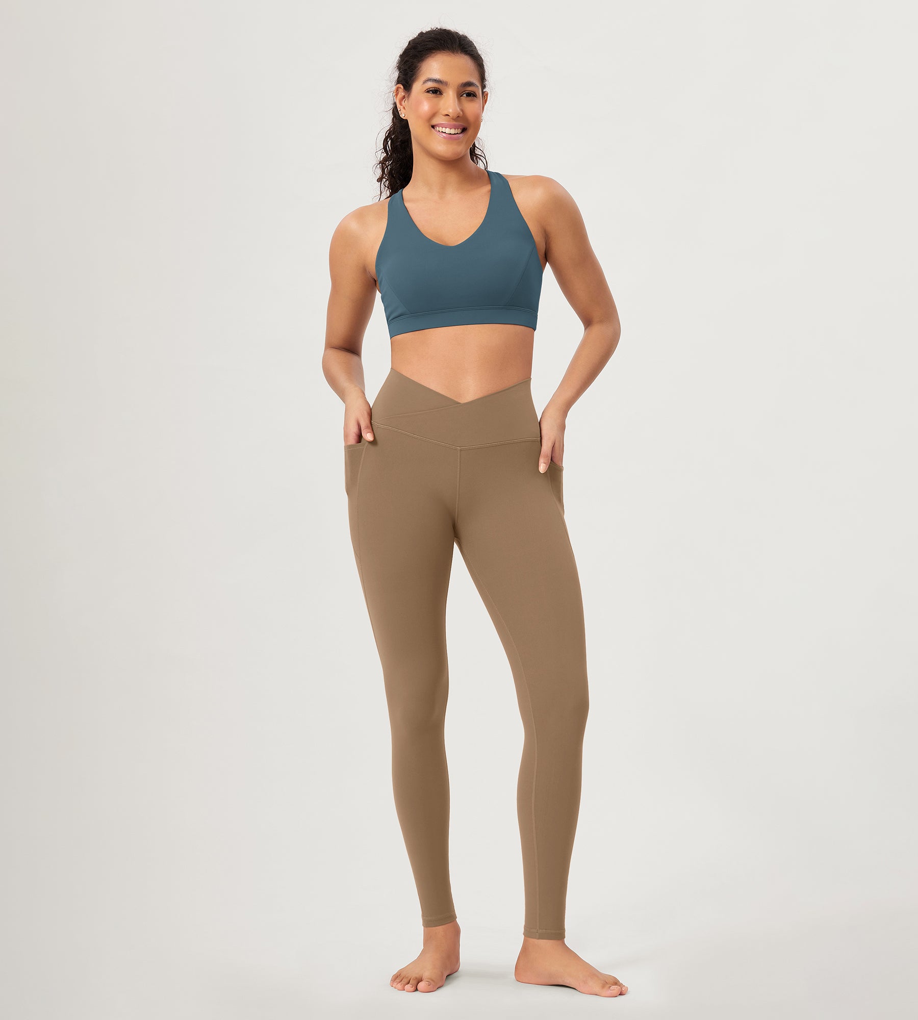28 ODCLOUD Crossover Lounge Yoga Waist Leggings with Pockets - ododos