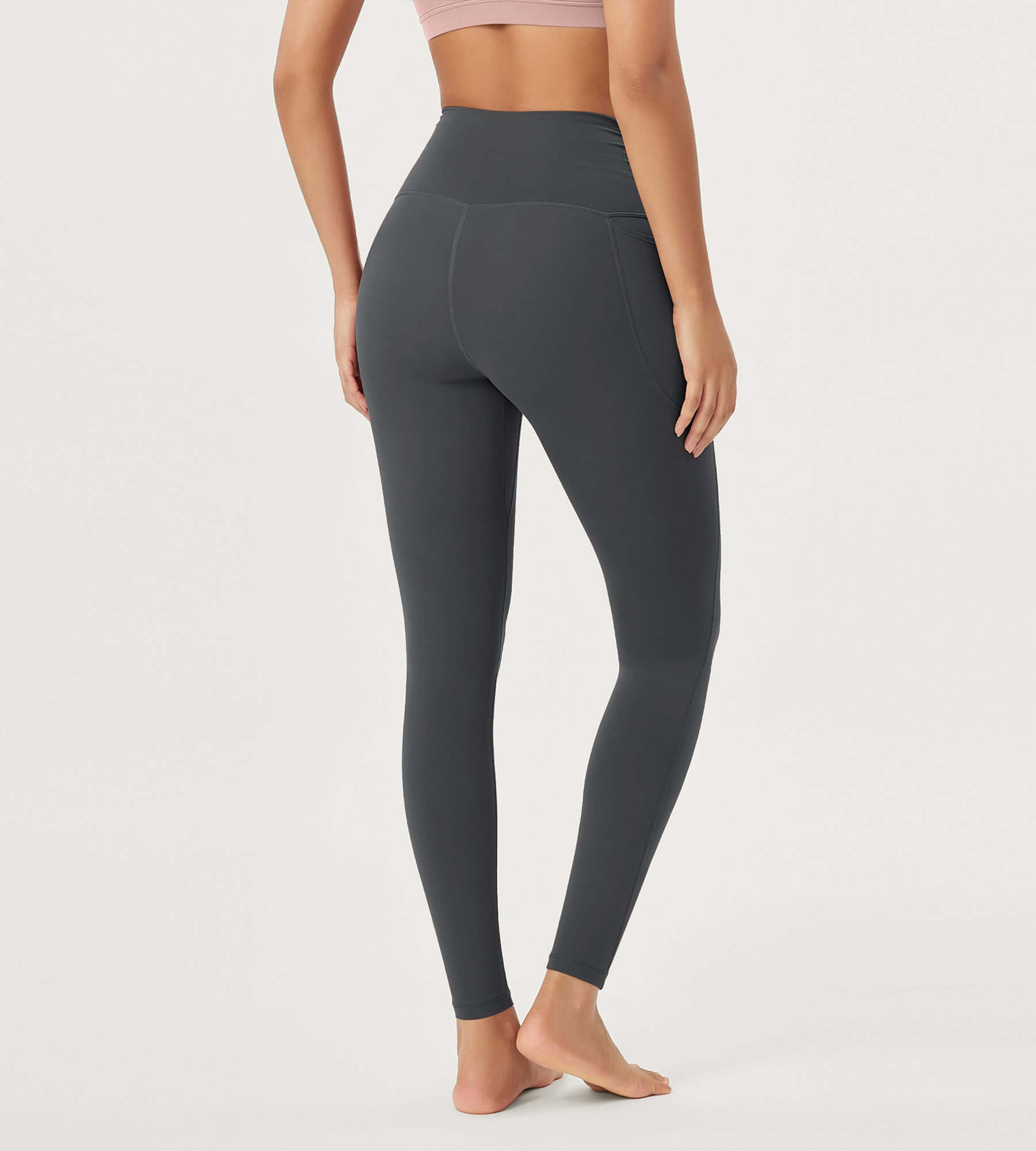 25 / 28 Gathered Crossover Lounge Yoga Leggings with Pockets - ododos