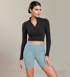 Cloud Feeling Cross Waist Yoga Shorts with Pockets - ododos