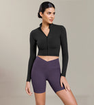 Cloud Feeling Cross Waist Yoga Shorts with Pockets - ododos