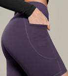 Cloud Feeling Cross Waist Yoga Shorts with Pockets - ododos