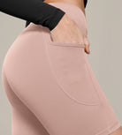 Cloud Feeling Cross Waist Yoga Shorts with Pockets - ododos