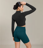 Cloud Feeling Cross Waist Yoga Shorts with Pockets - ododos