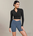 Cloud Feeling Cross Waist Yoga Shorts with Pockets - ododos