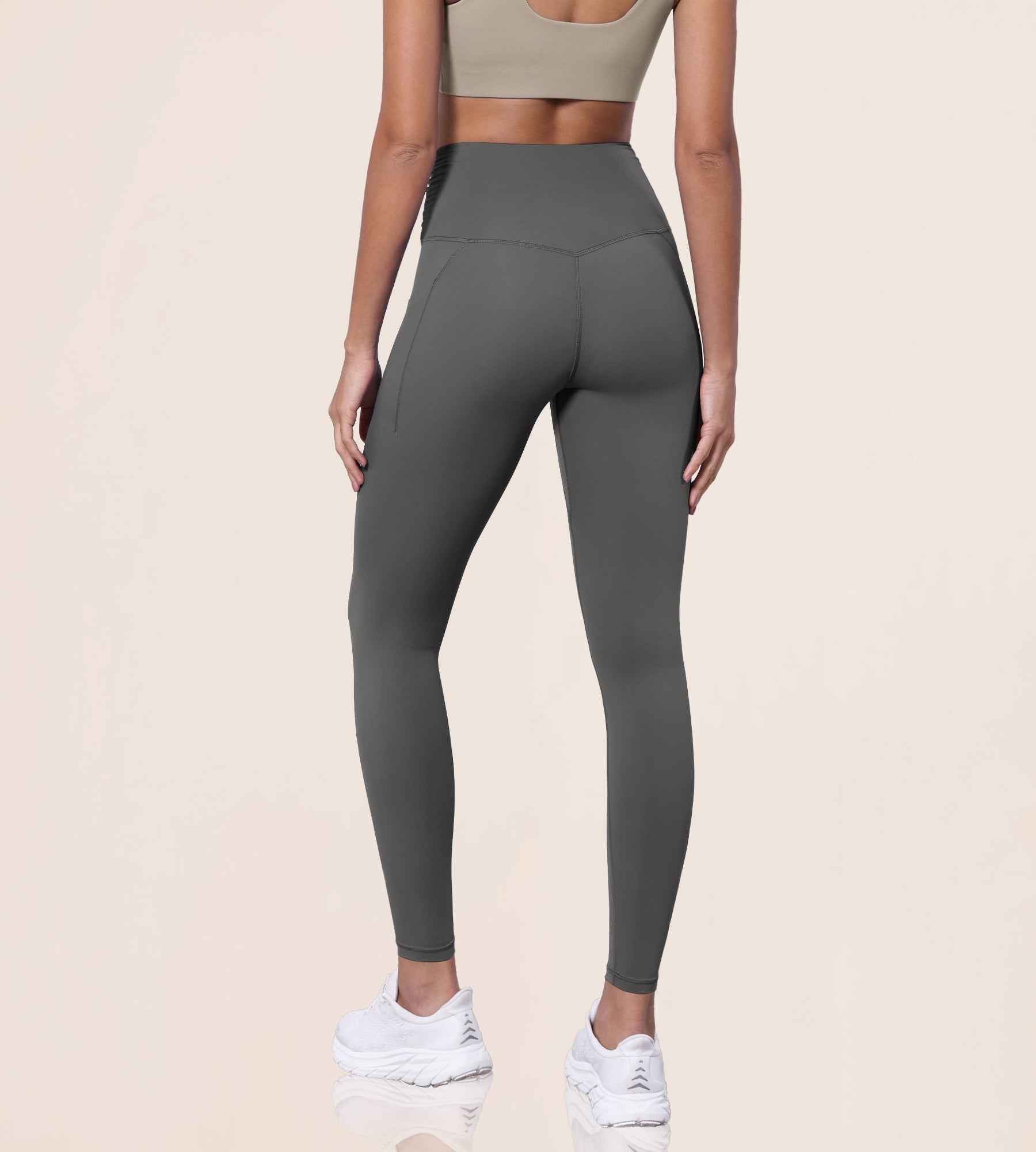 28" Side Pocket Cross Waist Yoga Leggings - ododos