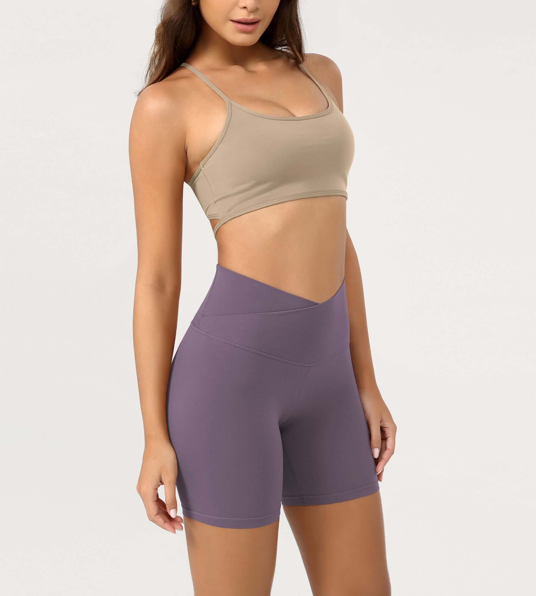 Cloud Feeling 6 Crossover Yoga Shorts - ododos