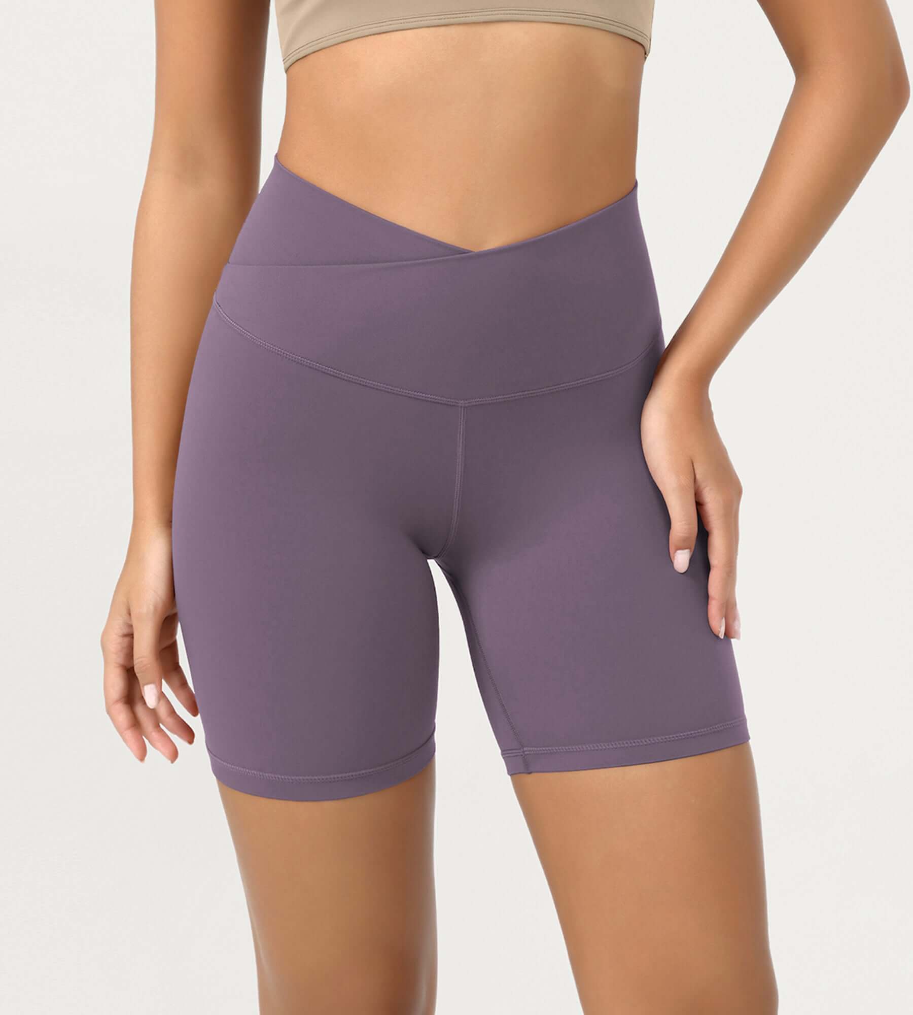 Cloud Feeling 6 Crossover Yoga Shorts - ododos