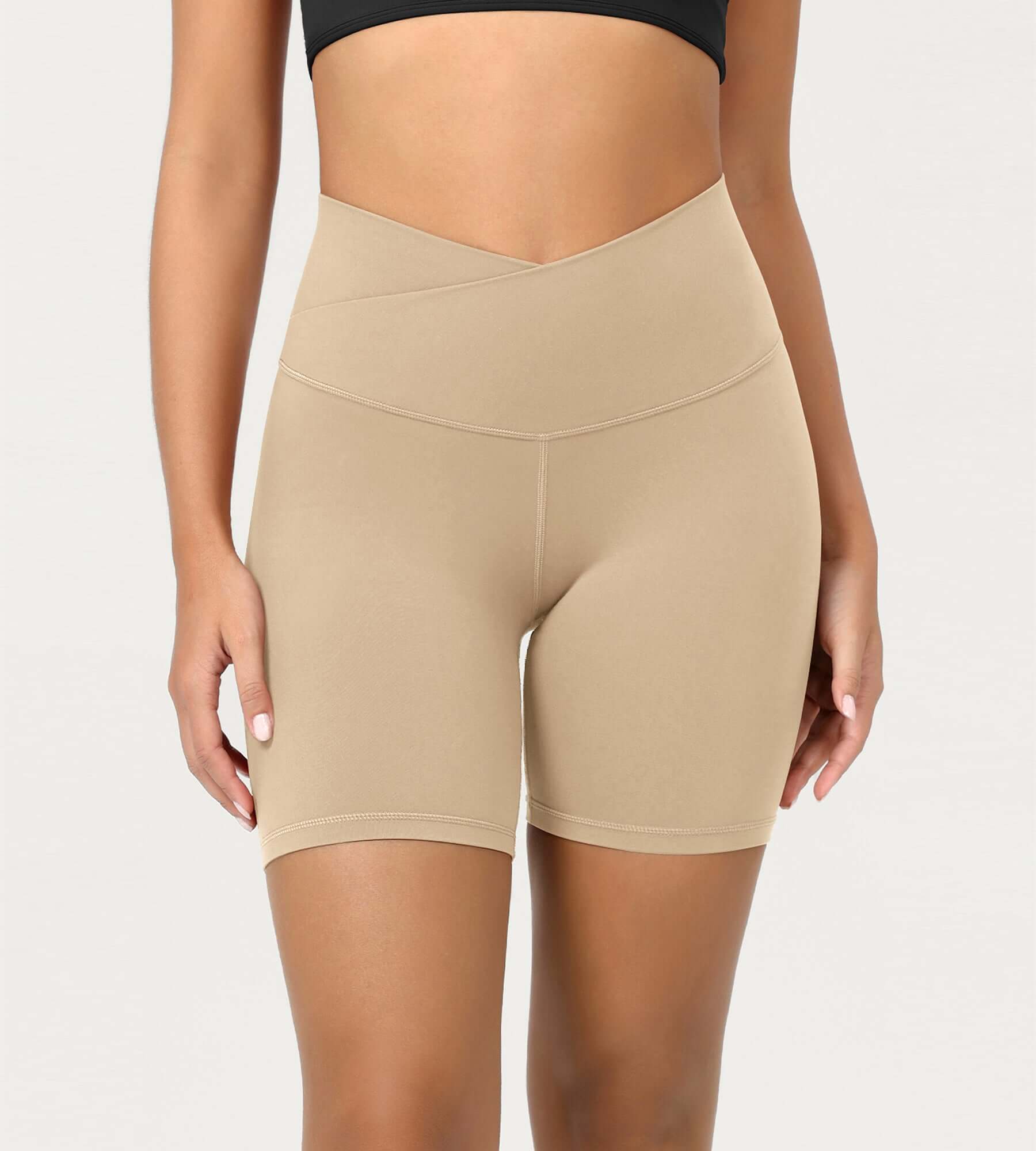 Cloud Feeling 6 Crossover Yoga Shorts - ododos