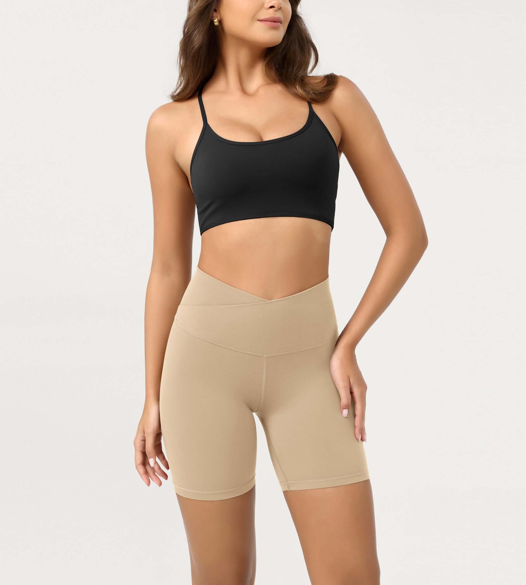 Cloud Feeling 6 Crossover Yoga Shorts - ododos