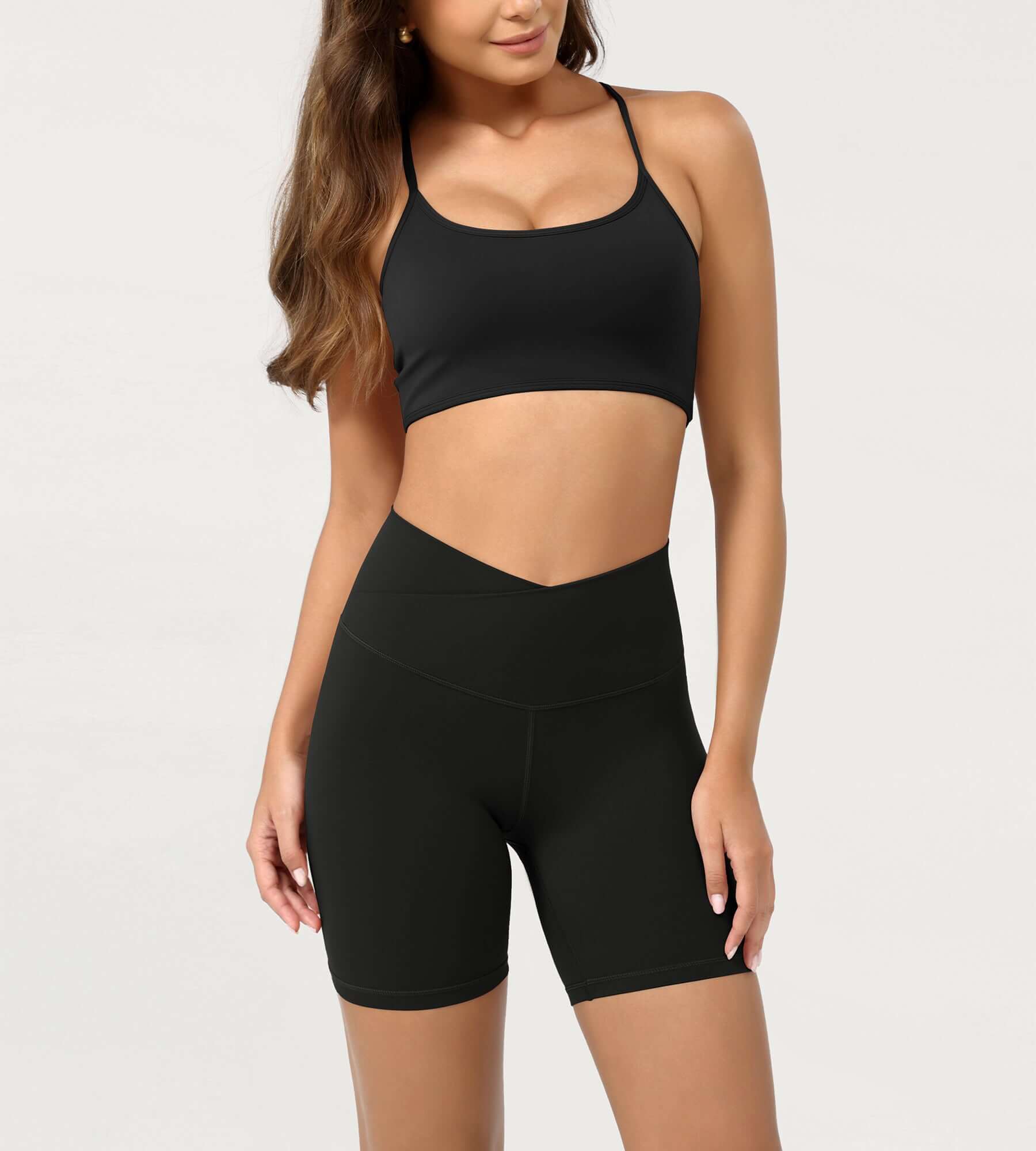 Cloud Feeling 6 Crossover Yoga Shorts - ododos