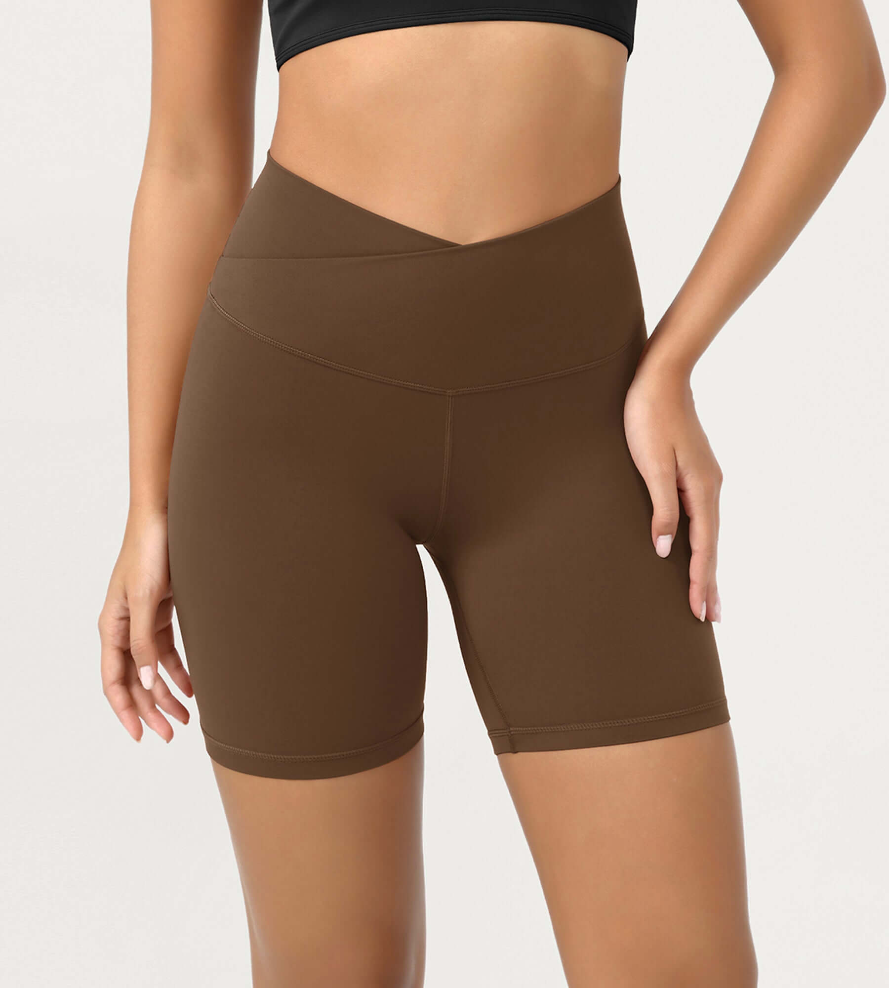 Cloud Feeling 6 Crossover Yoga Shorts - ododos