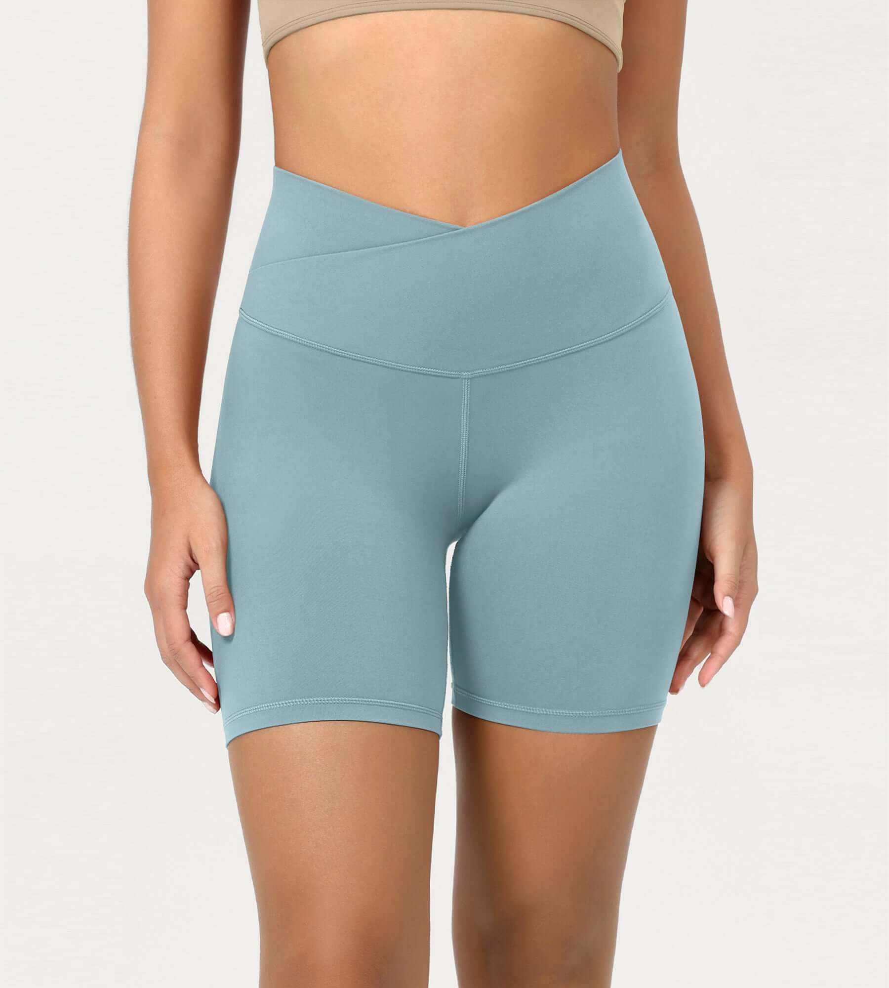 Cloud Feeling 6 Crossover Yoga Shorts - ododos
