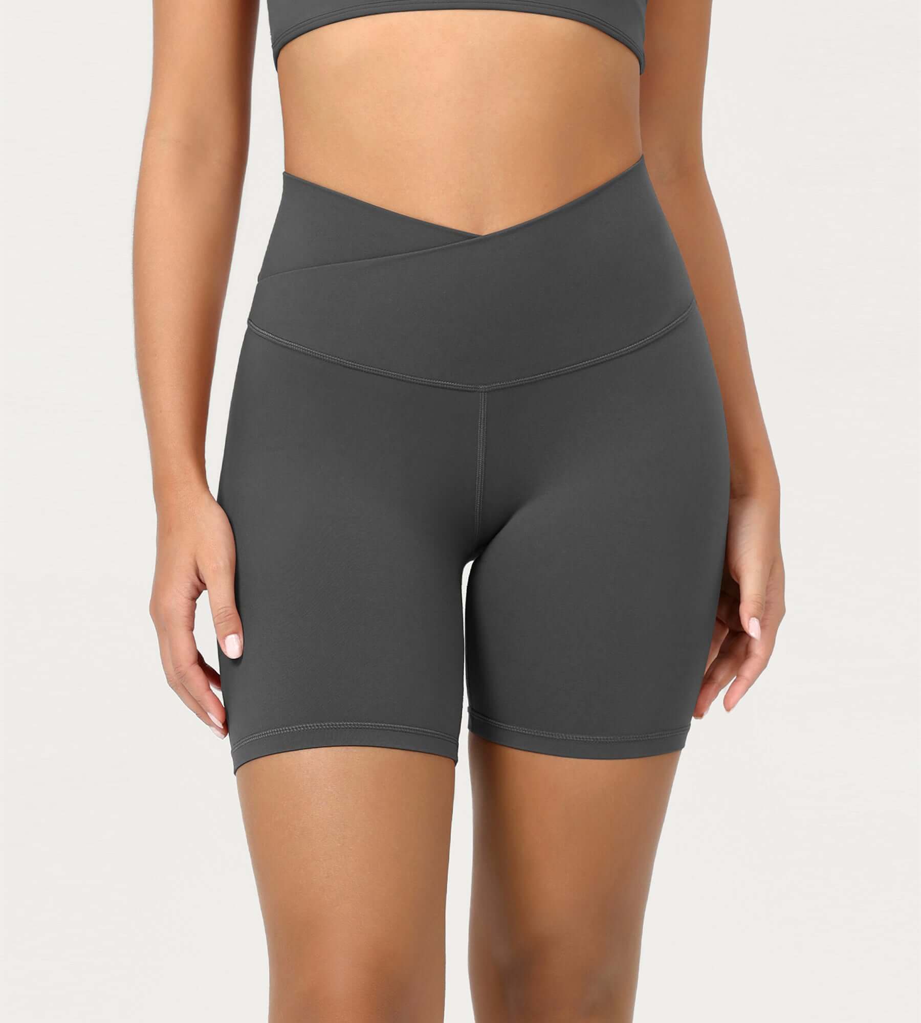 Cloud Feeling 6 Crossover Yoga Shorts - ododos