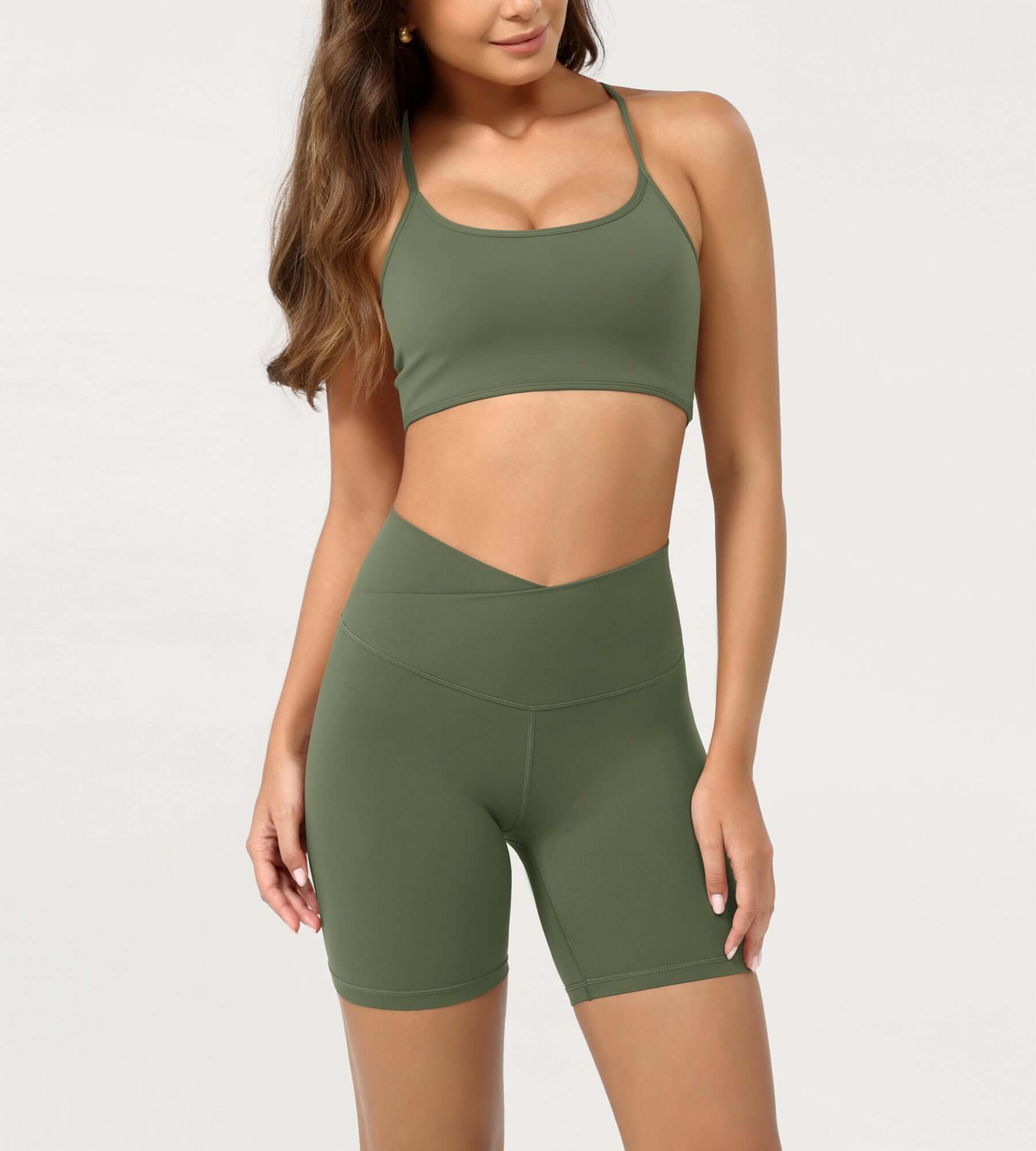 Cloud Feeling 6 Crossover Yoga Shorts - ododos