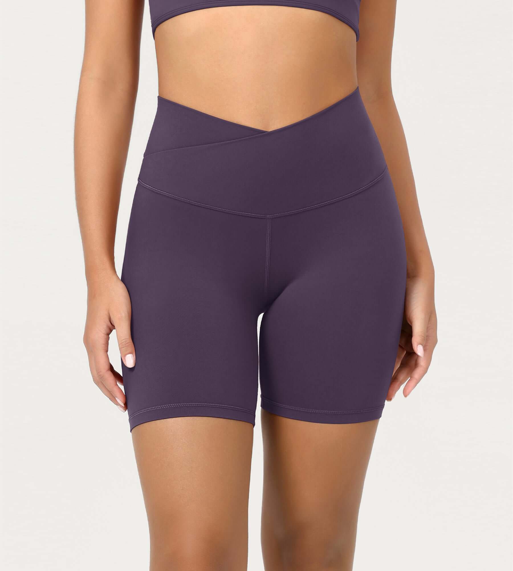 Cloud Feeling 6 Crossover Yoga Shorts - ododos