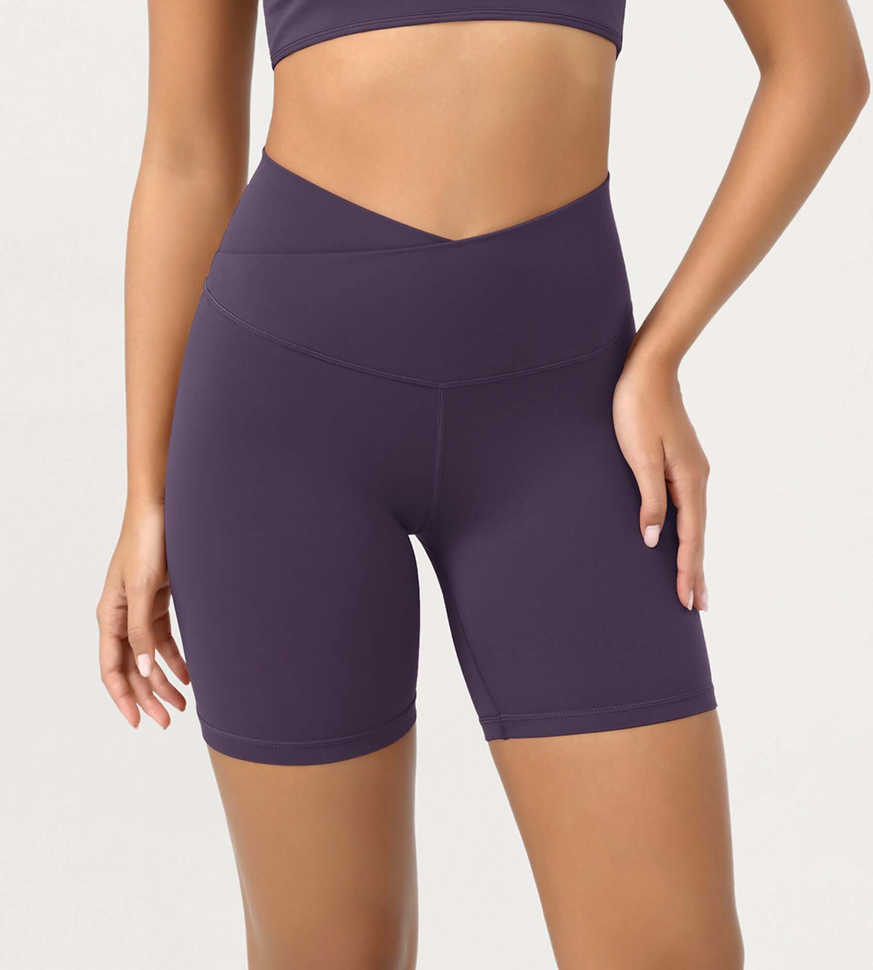 Cloud Feeling 6 Crossover Yoga Shorts - ododos