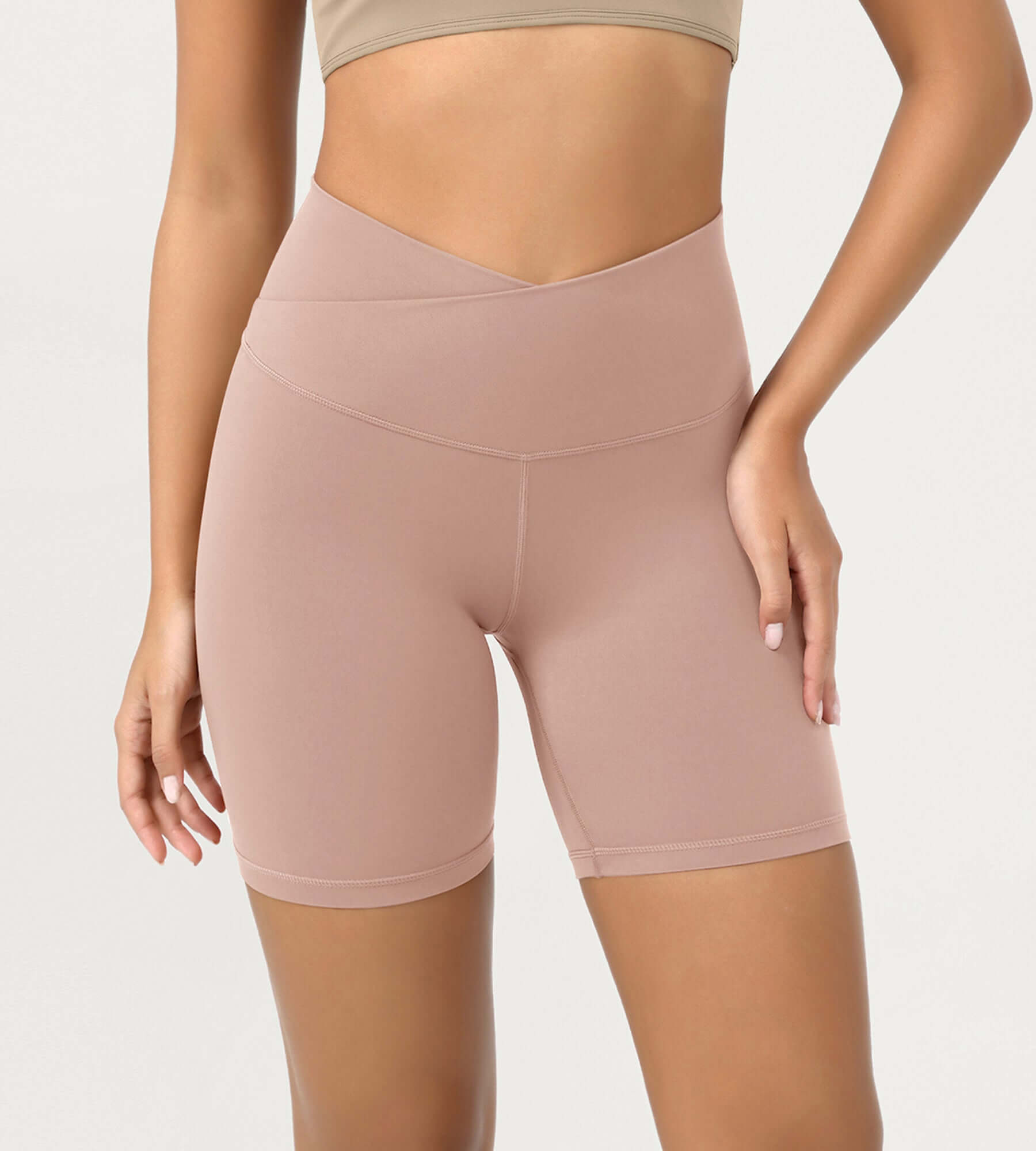 Cloud Feeling 6 Crossover Yoga Shorts - ododos