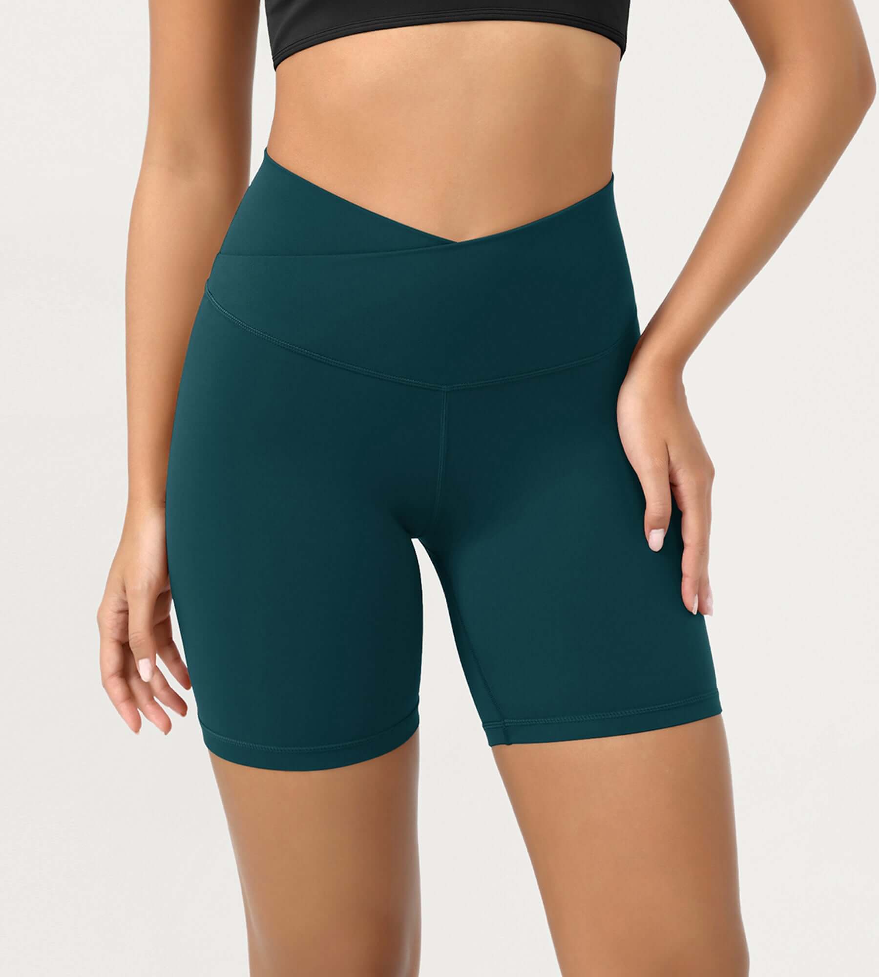 Cloud Feeling 6 Crossover Yoga Shorts - ododos