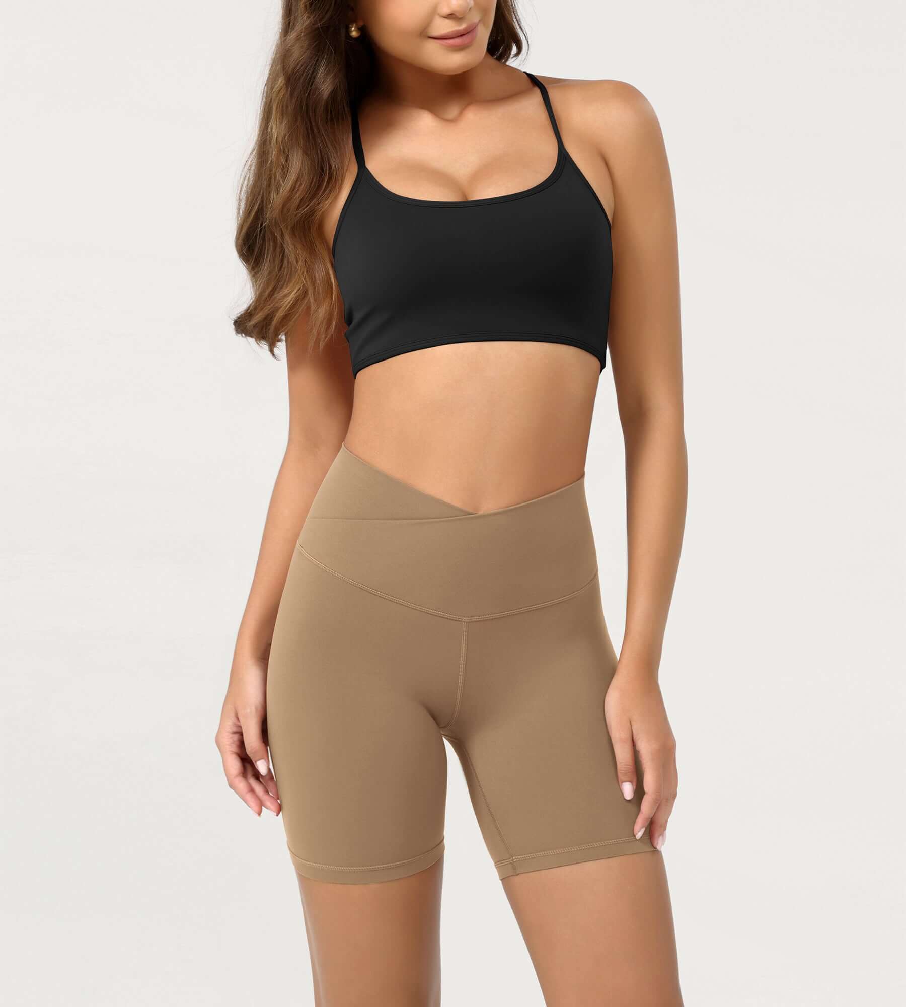 Cloud Feeling 6 Crossover Yoga Shorts - ododos