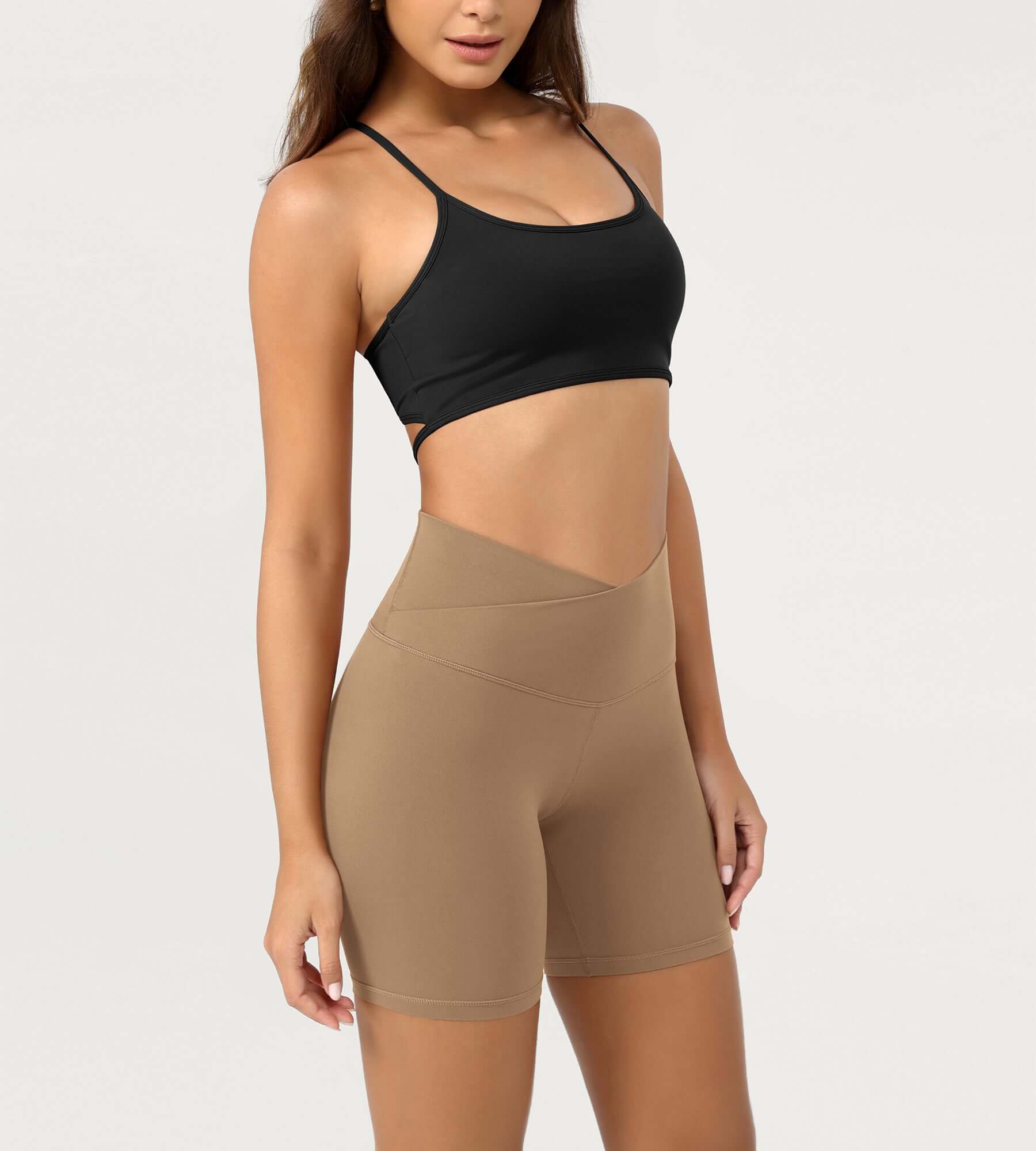 Cloud Feeling 6 Crossover Yoga Shorts - ododos