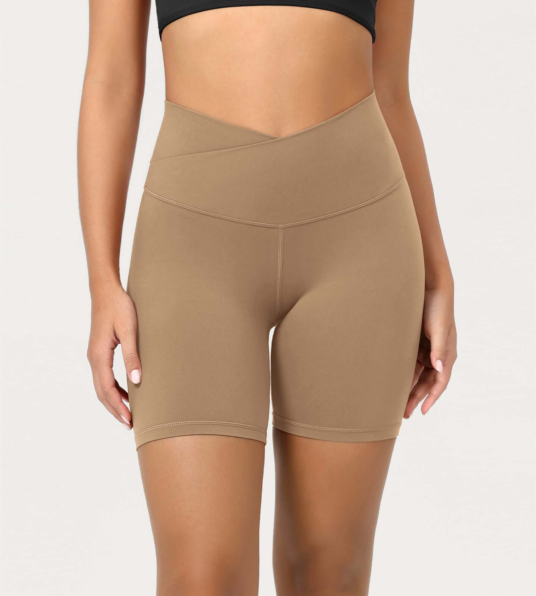 Cloud Feeling 6 Crossover Yoga Shorts - ododos