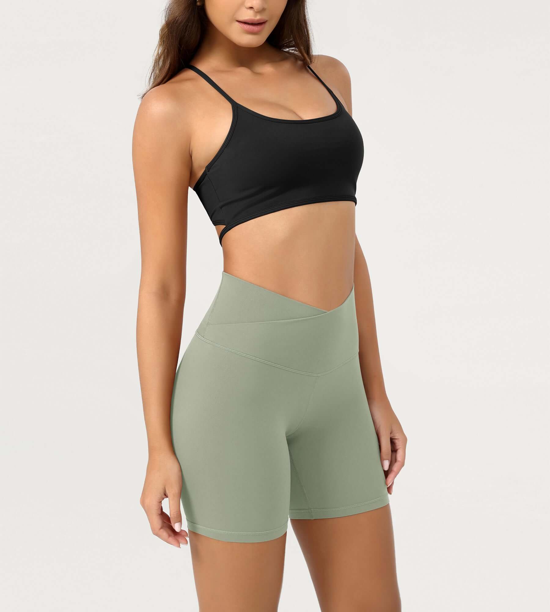 Cloud Feeling 6 Crossover Yoga Shorts - ododos