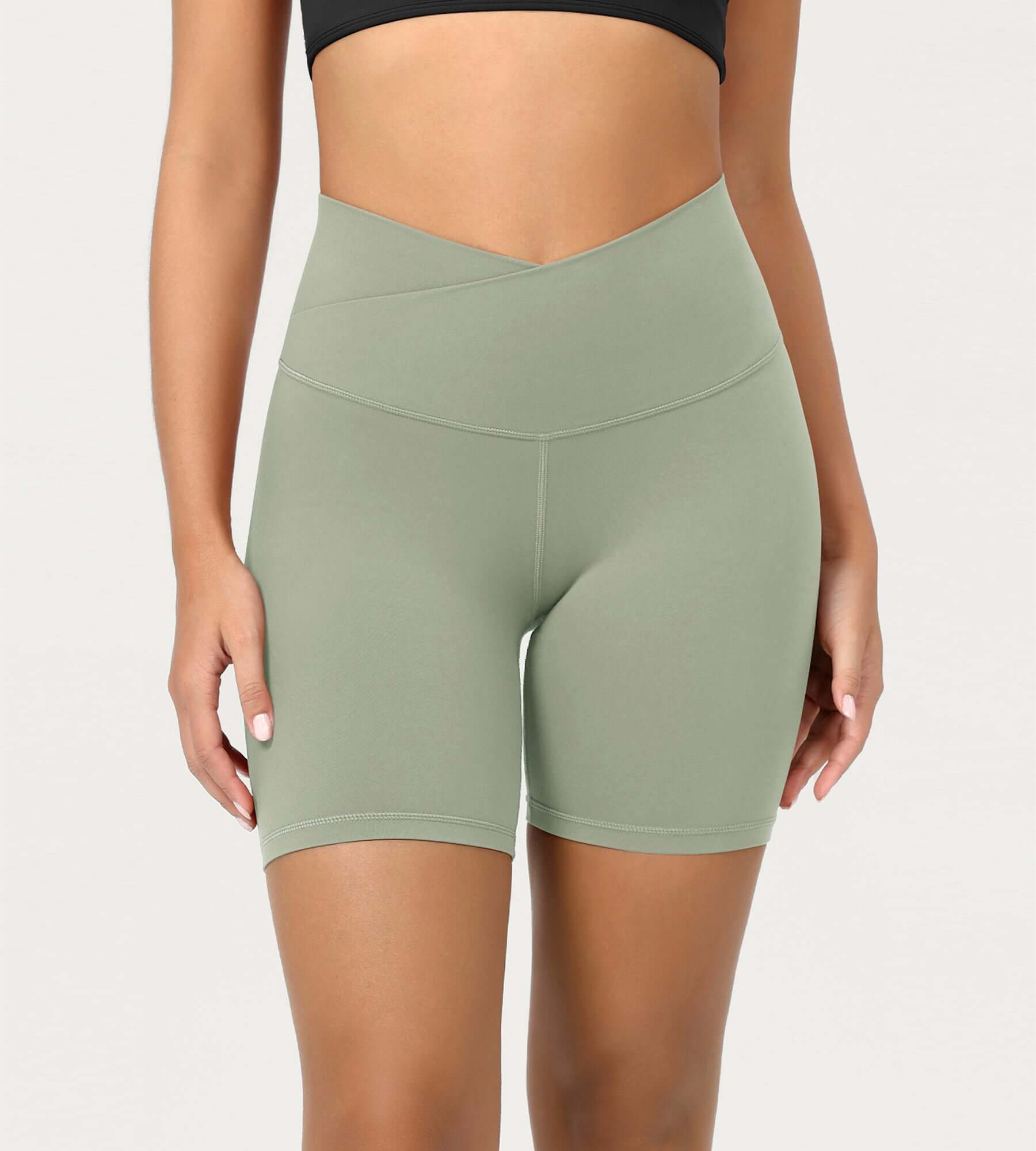 Cloud Feeling 6 Crossover Yoga Shorts - ododos