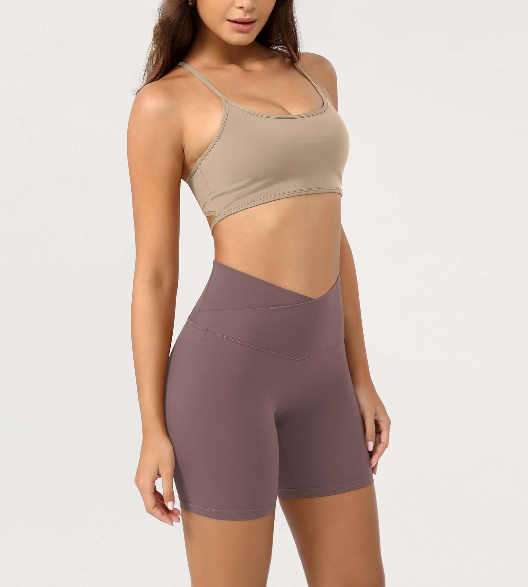 Cloud Feeling 6 Crossover Yoga Shorts - ododos