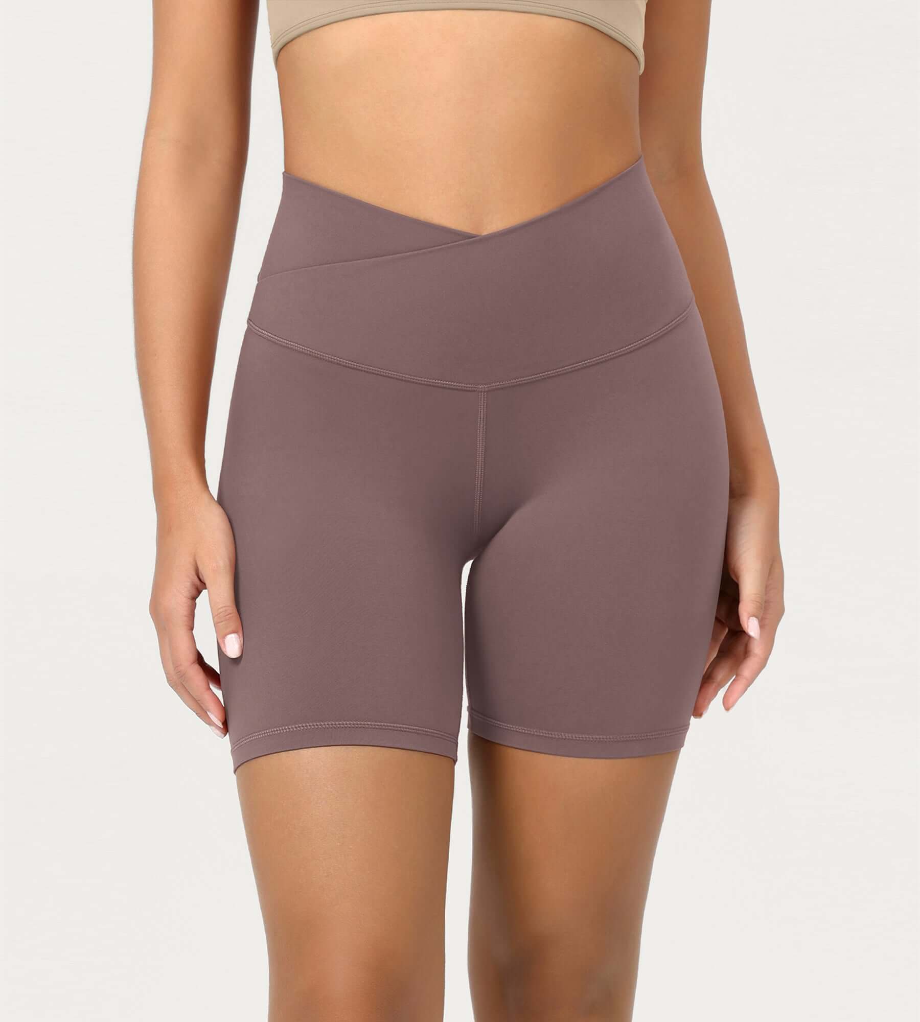 Cloud Feeling 6 Crossover Yoga Shorts - ododos