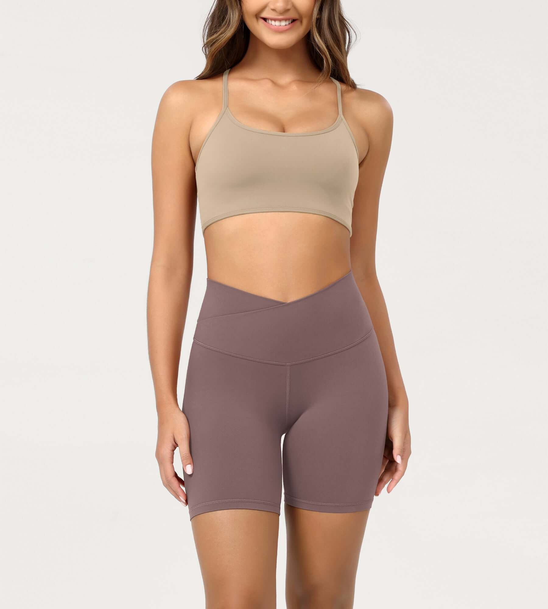 Cloud Feeling 6 Crossover Yoga Shorts - ododos